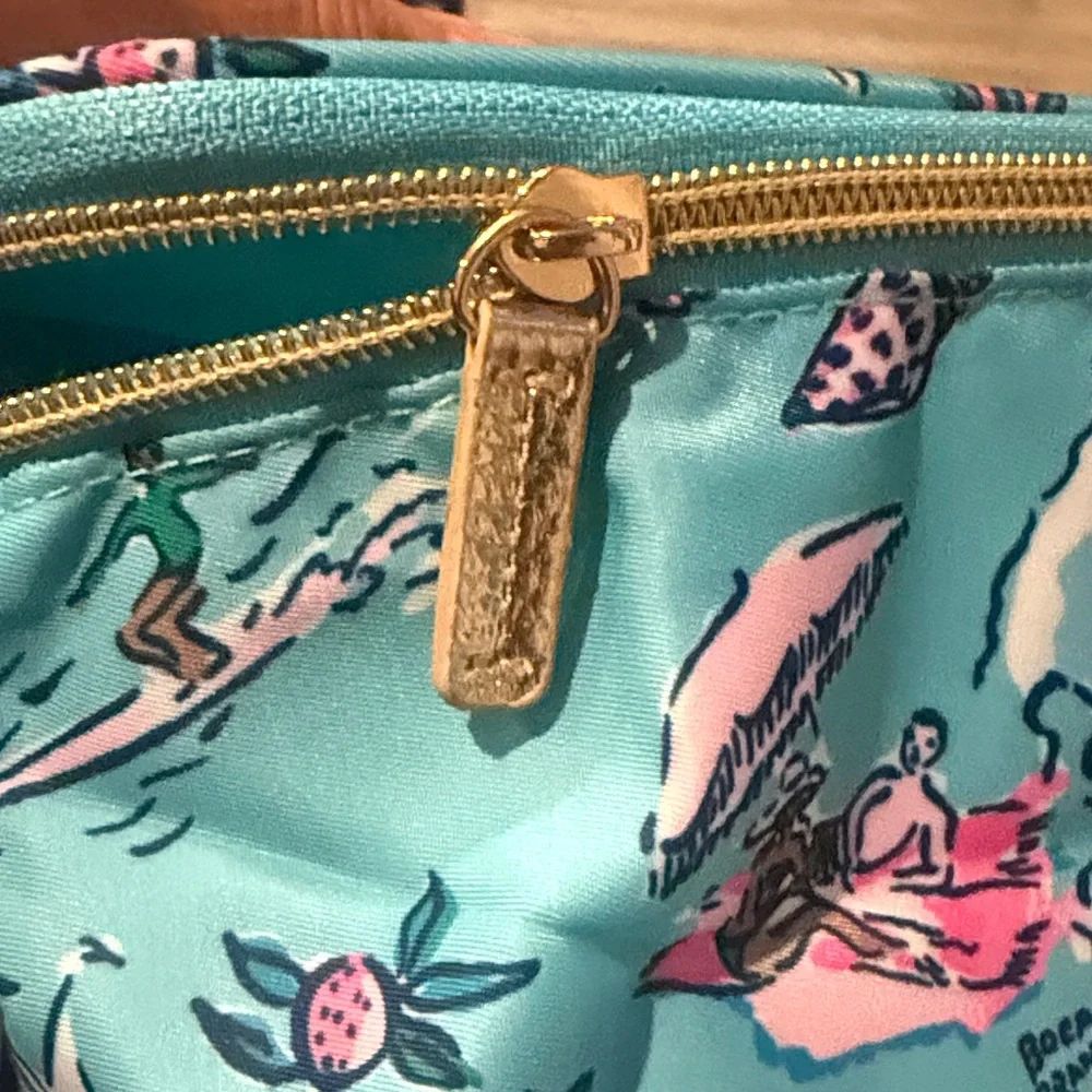 Lily Blue Floral Travel Cosmetic Bag - Picture 4 of 7